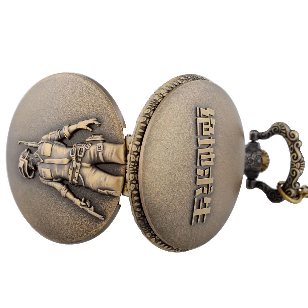 Новые Модные Винтажные бронзовые кварцевые карманные часы с таинственным волком