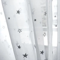 modern printed star tulle curtains for living room bedroom window treatment sheer curtain voile drapes for kitchen curtains