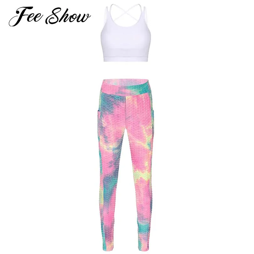 

Yoga Set Fitness Sport Gym Sets Tracksuit Suits Women Yoga Clothing Mid Waist Leggings Sports Running Top Outfits Athletic Wear