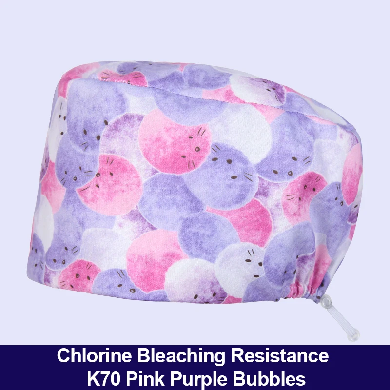 

19 Colors Scrub Cap Satin Silky Chlorine Bleaching Resistance Elastic With Cordlock Adjustable No Fade Nursing Work Hats 2021