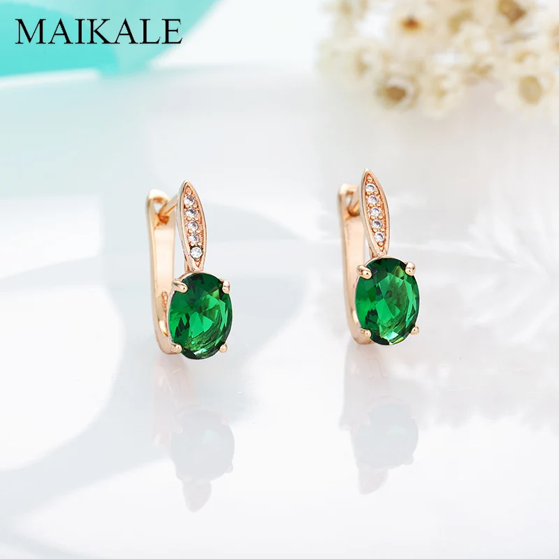 MAIKALE, классические циркониевые серьги-гвоздики, Красочные CZ Кристалл, золото; серебро; Сережки для женщин, вечерние ювелирные изделия, модные аксессуары, подарок