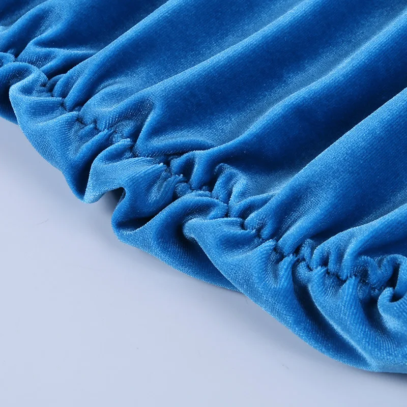 

Street Turtleneck Long Sleeve Sheath Dress Spring Autumn Mini Hip Women Dresses Party Pleated Slim Blue Black Dress Vestidos