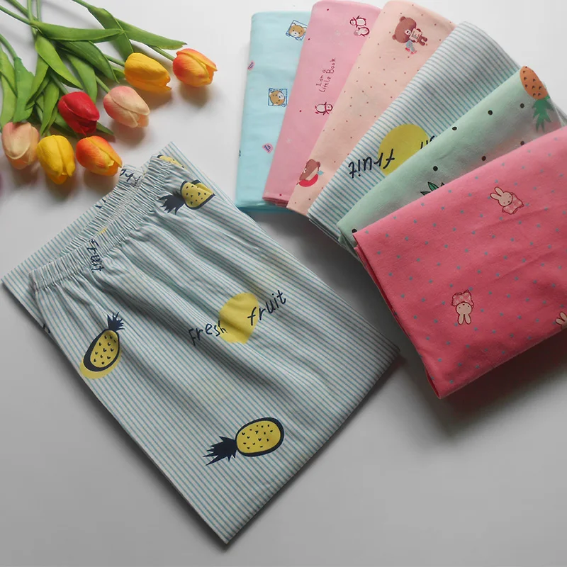 Женские пижамные штаны с эластичной резинкой на талии Хлопковые женские тонкие