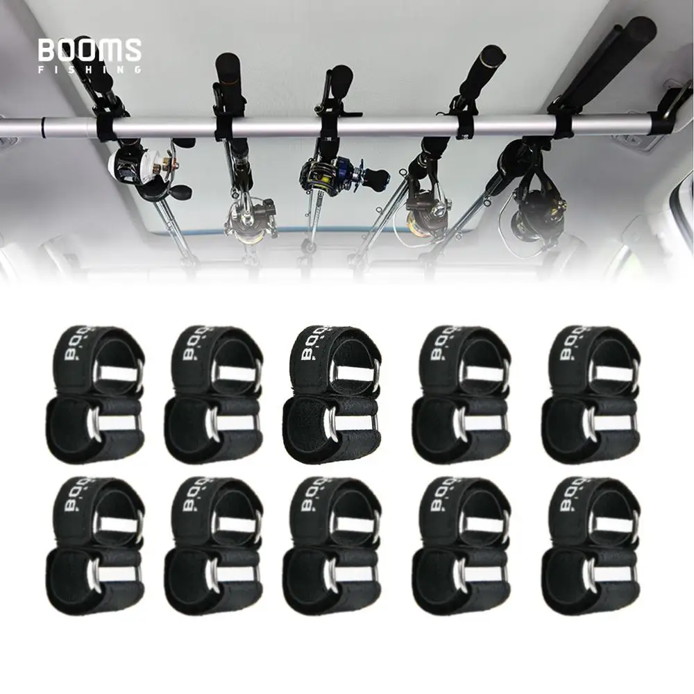 Booms Fishing RB2 Car Organizer Rod Holder Belt for Vehicle Clothes Bar DIY Rod Rack Carrier Fishing Tool Accessories