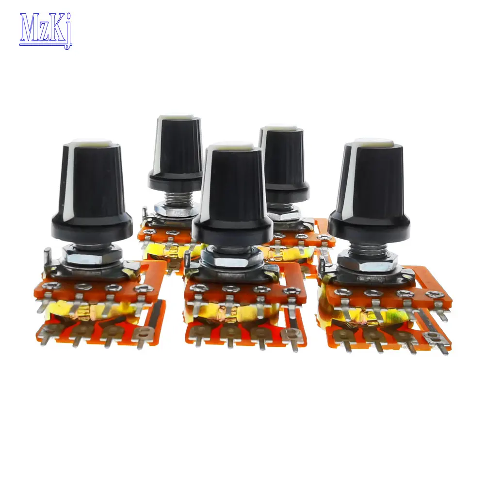 10 шт. горячая новинка Φ 50KBX2 100KBX2 16 типов потенциометр громкости звука двойной 8