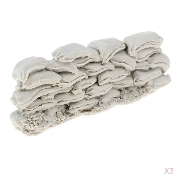 

3x 1:35 Scale Sandbags Sculpture Game Soldier Scene Ornaments DIY Layout Kits
