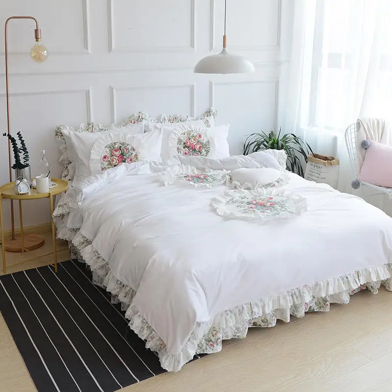 Белое бархатное толстое теплое постельное белье принцессы с кристаллами