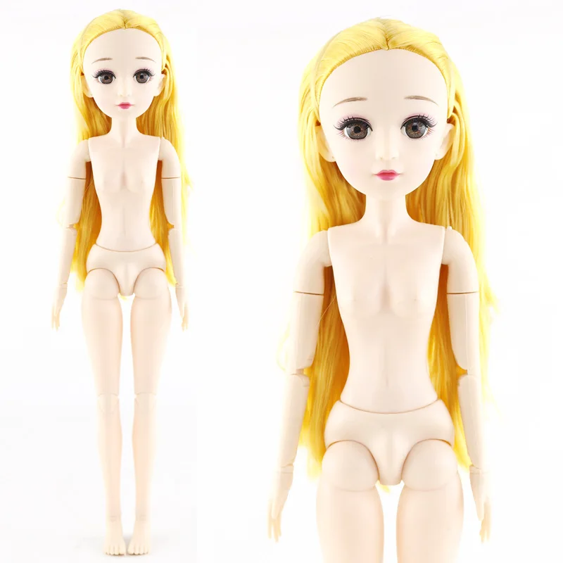 1/4 BJD куклы 24 кукла на шарнирах DIY голый тело кудрявые прямые волосы подарок для девочки с 3D глазами голова куклы игрушки для девочек