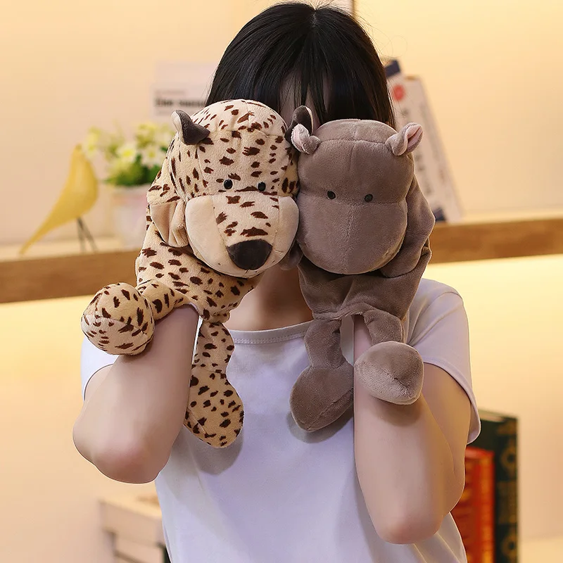

35cm Cartoon Animal Hand Puppet Parent-child Game Doll Cartoon Animal Lion Elephant Pig Appease Toys Birthday Gifts For Children