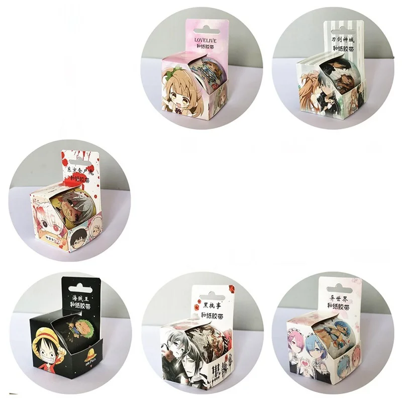 

1roll Anime Demon Slayer Kimetsu No Yaiba DIY Paper Washi Tape Adhesive Decoration Masking Tape DIY Scrapbooking Sticker