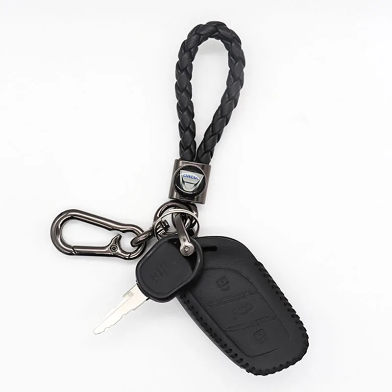 

Braided rope car keychain detachable metal 360 degree rotating horseshoe buckle men's keychain gift suitable for Dacia-logo