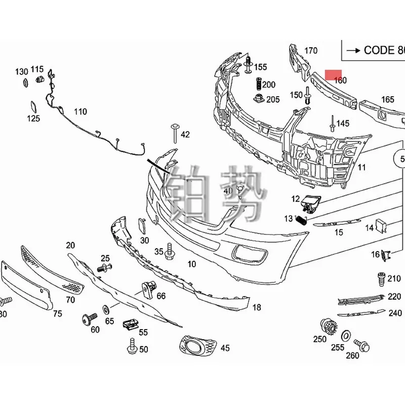 Collision buffer 2006-mer ced esb enzML 280 ML 300 320 350 63 W164 Front bumper foam energy absorbing device | Автомобили и