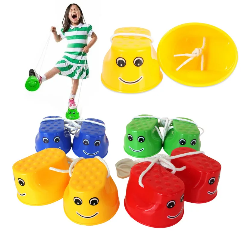 

1 пара пластиковых балансных тренировочных устройств, ходули с улыбкой для прыжков, строительные игрушки для детей, подарки