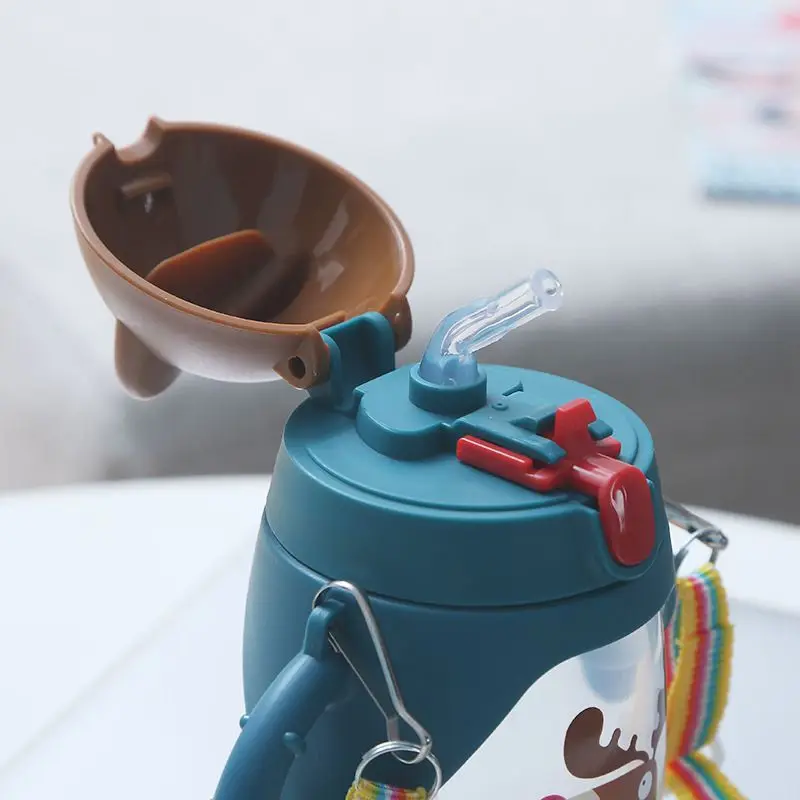 

400ml Baby Drinkware Water Sippy Cup Cartoon Feeding Cups Straws Leakproof Water Bottles Portable Children's Cups