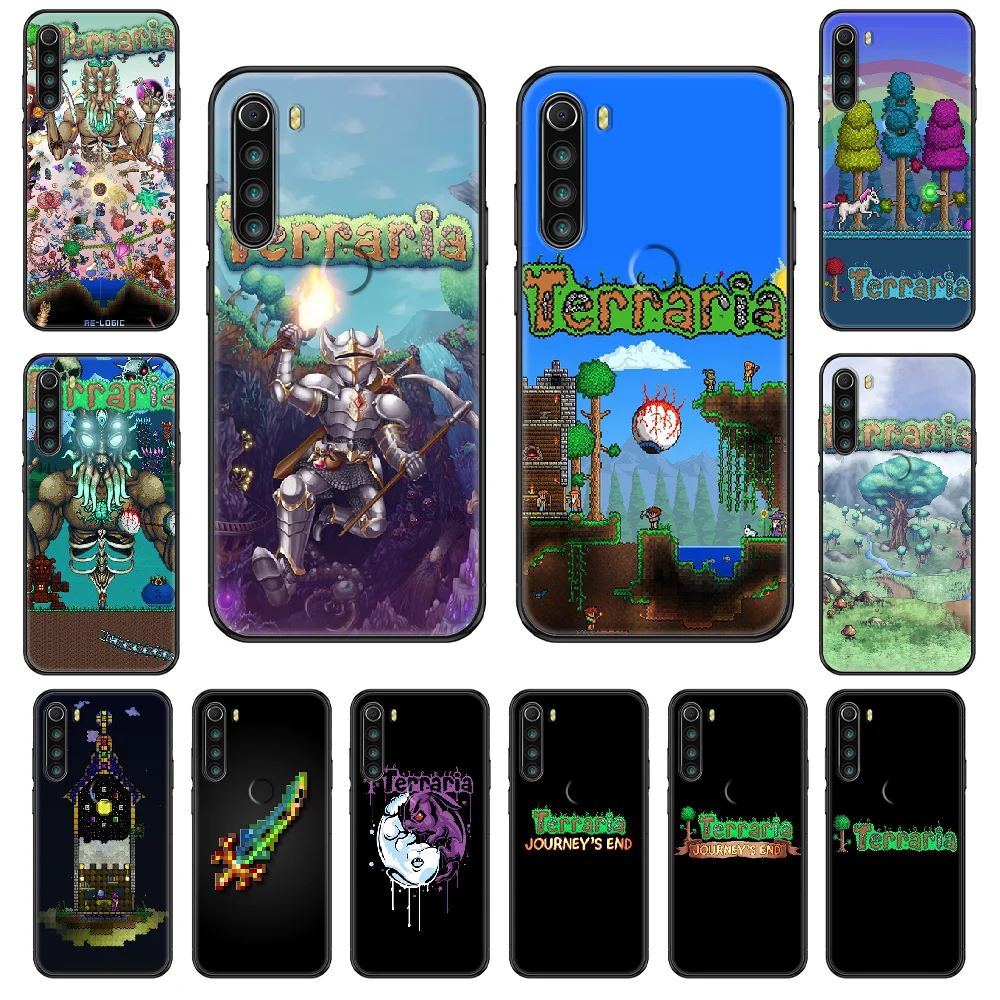 

Game Terraria Phone case For Xiaomi Redmi Note S2 4 5 6 7 8 A S X Plus Pro black trend shell soft cell cover 3D cover luxury
