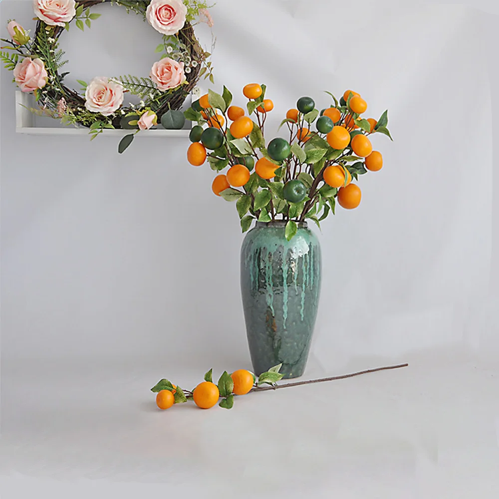 Искусственные оранжевые украшения для дома цветы имитация апельсинов ветки