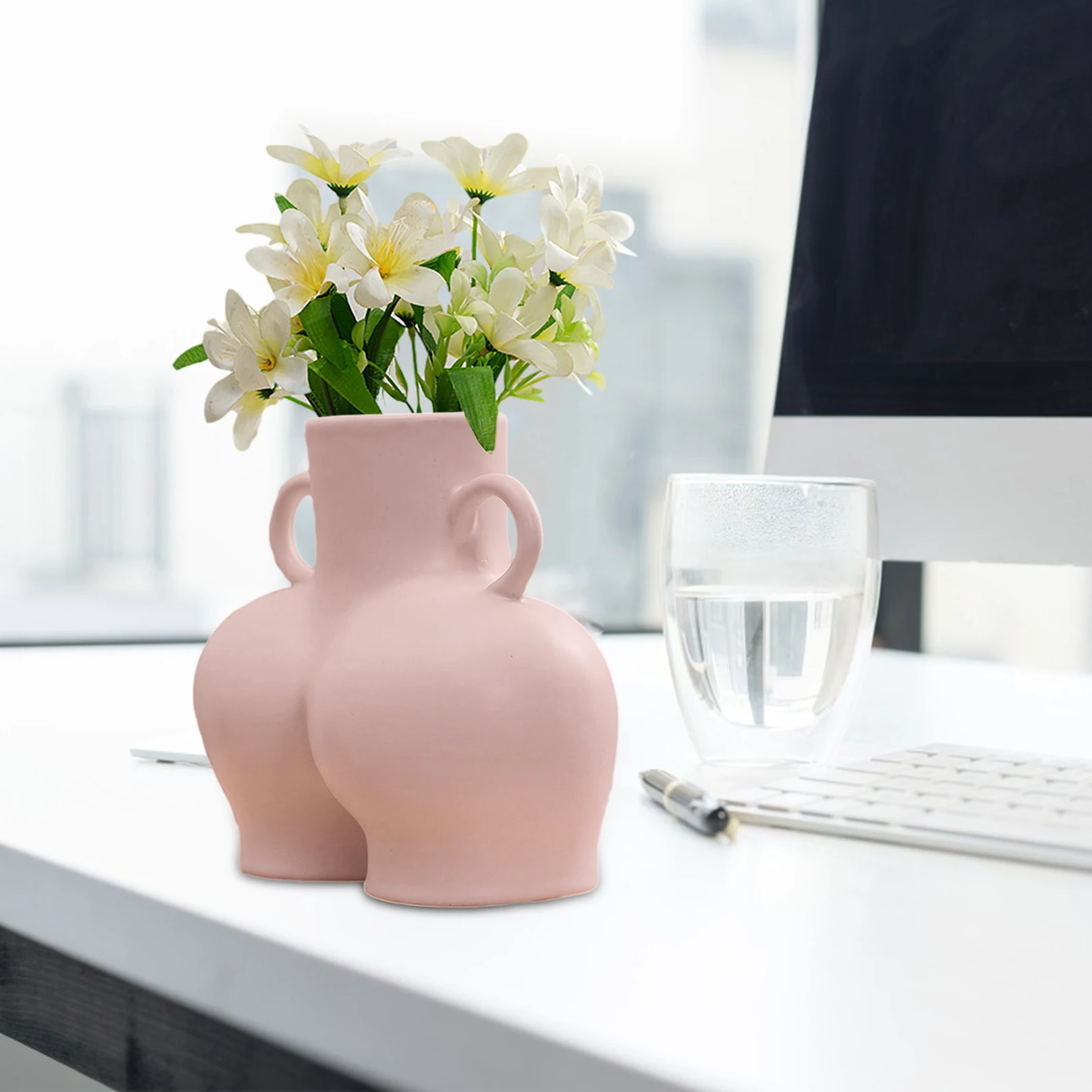 

Tabletop Vase Body Art Statue Ceramic Vases Crafts Figurines Resin Flower Arrangement Home Decoration Accessories Modern