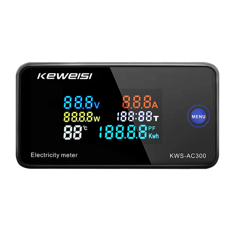 

KWS-AC300 Voltmeter Ammeter KWS Power Energy Meter AC 50-300V LED AC Wattmeter Electricity Meter with Reset Function 0-100A