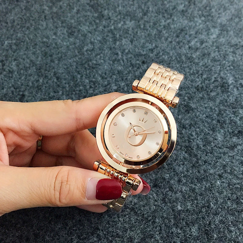 Роскошные Reloj Mujer Лидер продаж Новые Топ Леди Серебро Золото Полный сталь кварцевые часы леди праздник подарок подходит Pandoraes