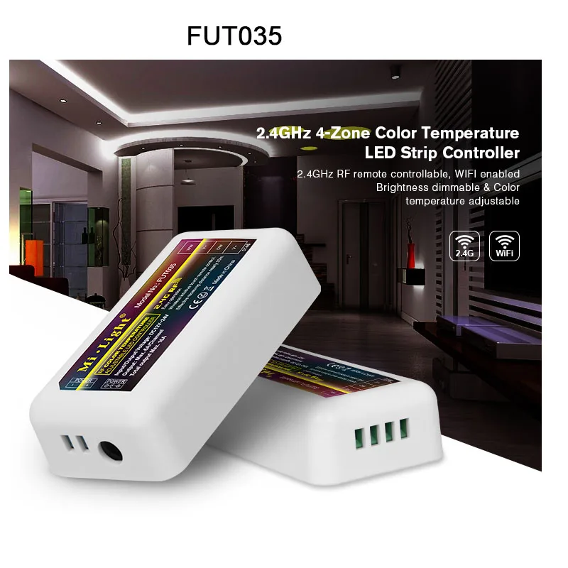 

FUT035 FUT036 FUT037 FUT038 FUT039 FUTD02 Miboxer 2.4G single color CCT RGB RGBW DMX512 RGB+CCT dimmer led strip controller