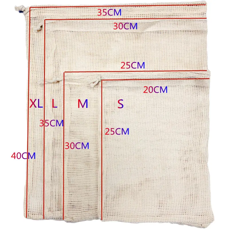 Многоразовые мешки для производства натурального хлопка сетка из нулевого