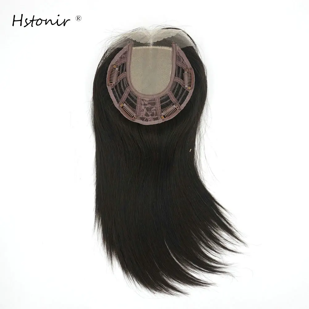 

Hstonir European Remy Hair Toppers For Women Hair Extensions Pelo Natural Humano Clip Topper Wig TP34