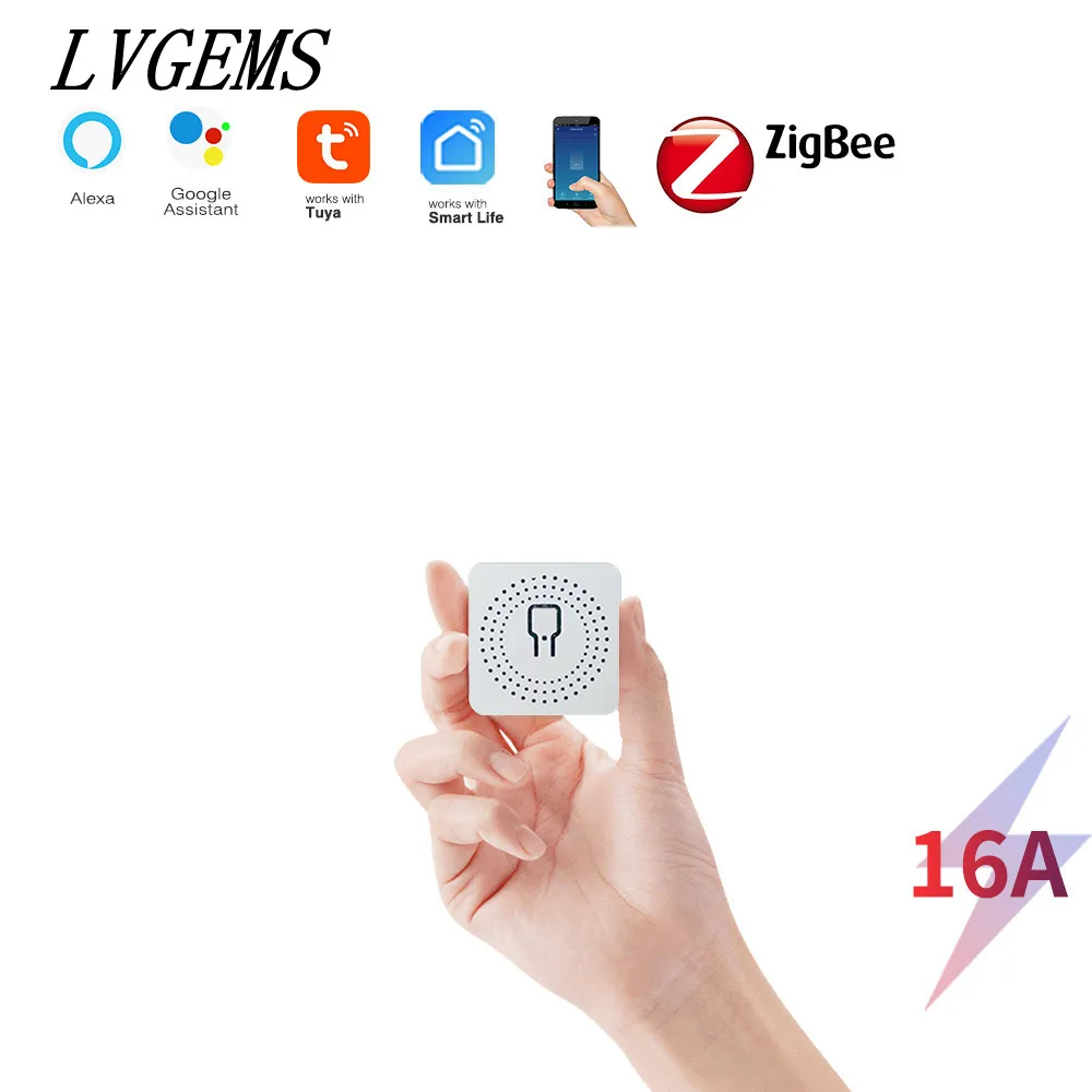 

Умный выключатель Tuya Zigbee, двухсторонний выключатель, 16 А, адаптер для дома, работает с приложением Google Home Aleax