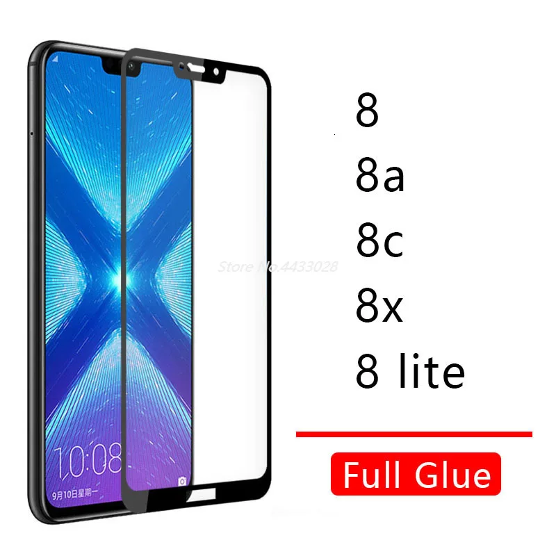 Чехол для Honor 8a 8c 8x8 Lite полное клеевое закаленное стекло Huawei Honer Onor 8 A C X защита