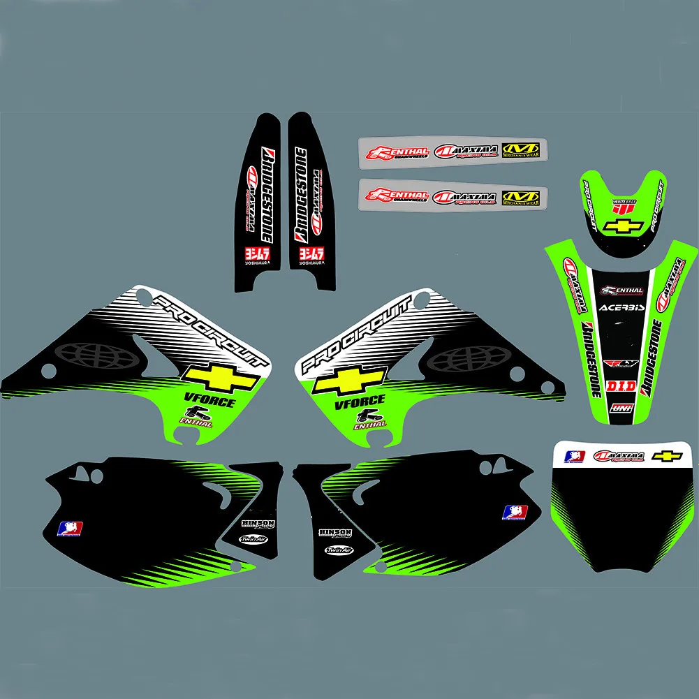 Наклейки для Kawasaki 125/250 KX наклейки графические наборы KX125 KX250 2003 2004 2005 2006 2007 2008 2009 2010