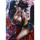 Сексуальная аниме-девушка Nyotengu с Кленовым листом, картины на холсте, пользовательская печать, видео игра, комиксы, художественный постер, настенные картины для комнаты