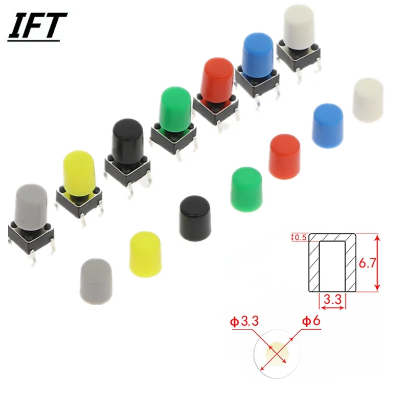 50 шт. Бесплатная доставка 7 цветов пластиковая крышка комплекты шляп G62 для 6*6 мм