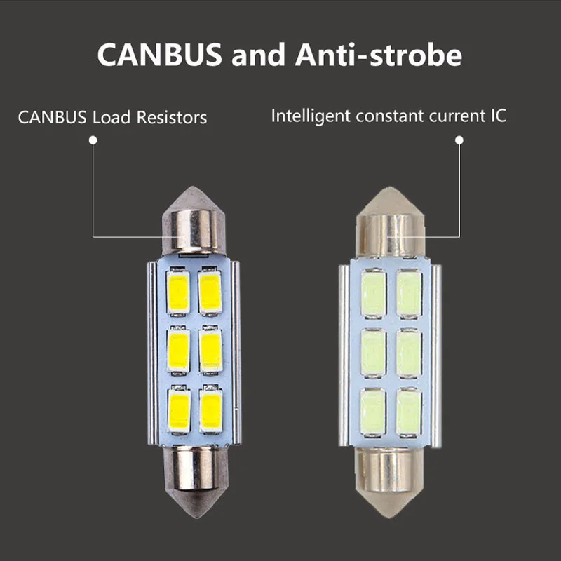 1 шт. автомобильный гирлянда CANBUS 31 мм 36 мм 39 мм 41 мм светодиодный C5W без ошибок 5630 6 светодиодный smd интерьерный светильник номерного знака для автомобиля