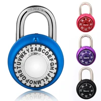 safe fixed number locks turntable gym cabinet wardrobe student door lock letter digital rotating password steel round padlock