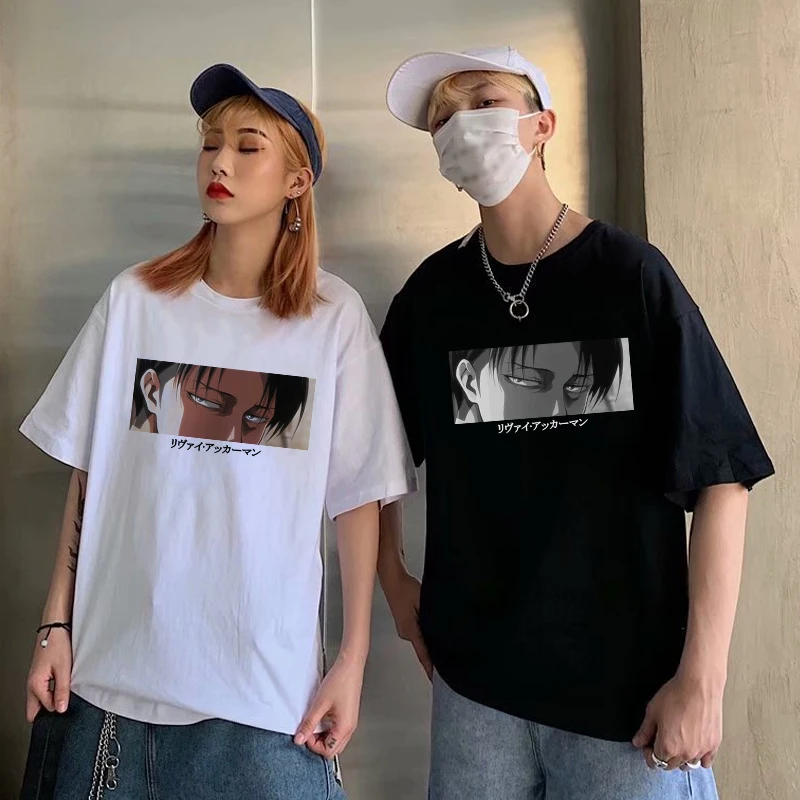 Футболка мужская Levi · Ackerman с винтажным принтом из аниме атака на Титанов модная