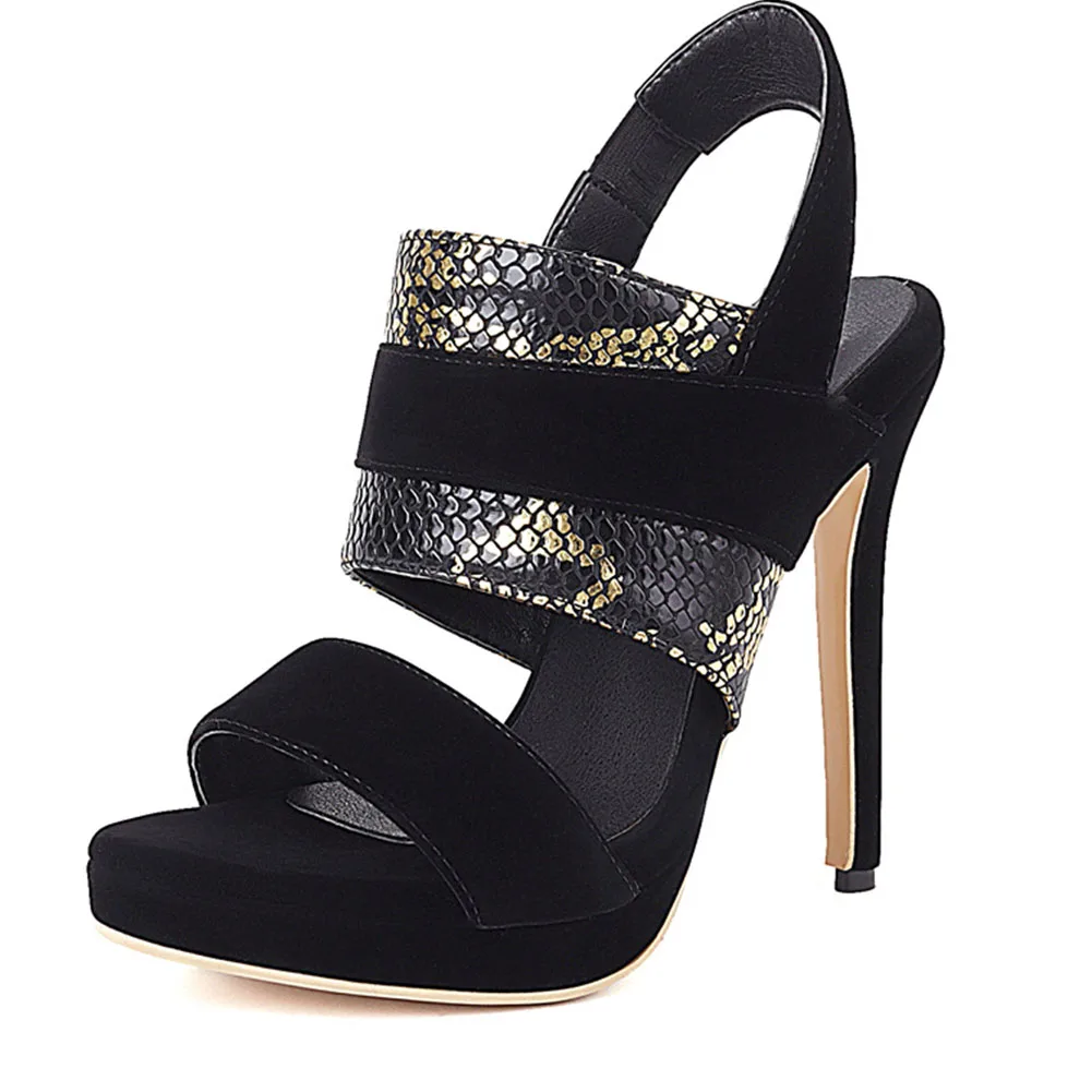 

Brand New Fetish High Heels Thin Heeled Summer Sandals Women Sexy Black Party Shoes Plus Size 33-50