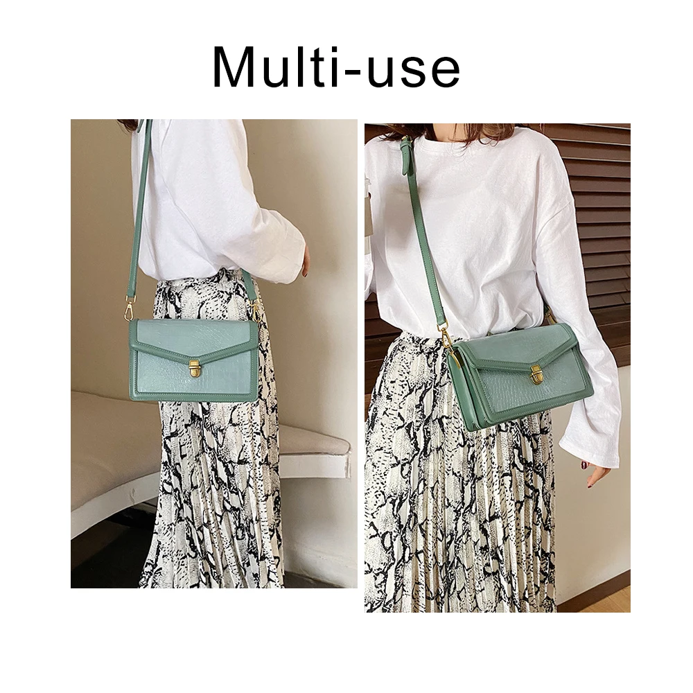 Качественные кожаные сумки через плечо с каменным узором для женщин