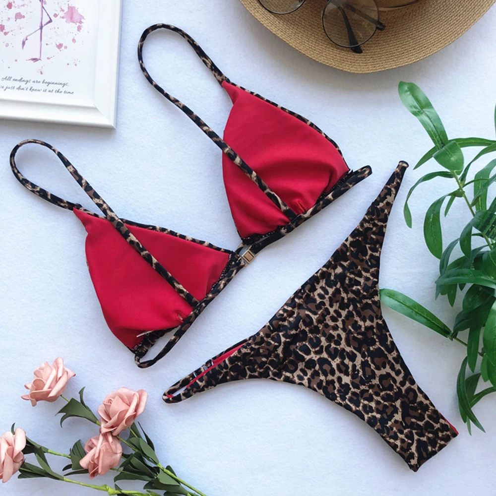 OMKAGI леопардовое бикини черное с высокой посадкой купальный костюм пляжная