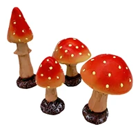 4pcs outdoor garden resin mushroom toadstool garden ornaments gnomes potted plants decorations