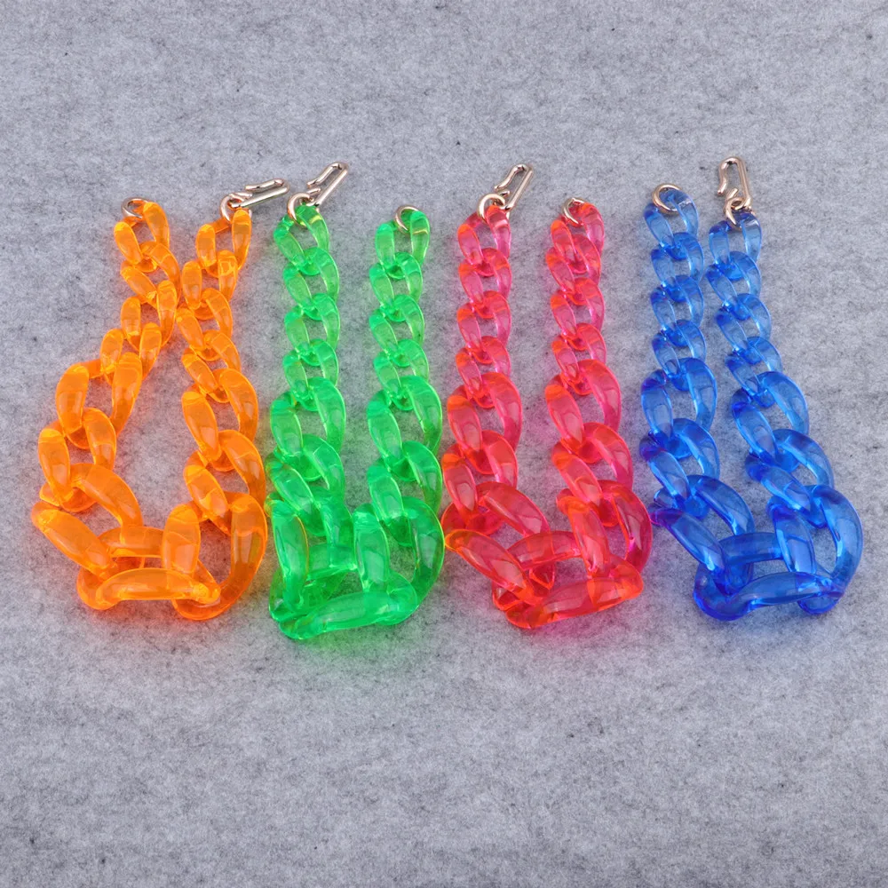 FishSheep неоновый цвет прозрачная акриловая цепочка чокер ожерелье для женщин Смола