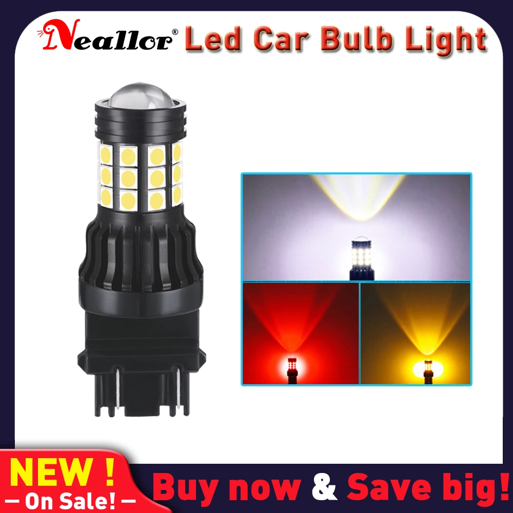 

1PCS 3157 P27/5W T25 3057 4057 4157 Led Car Bulbs Brake Stop Parking Light Canbus NO Error Nonpolarity White Amber Red 12V 1156