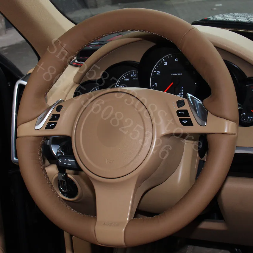 

For Toyota Corolla Anniversary Special Edition Brown Leather Car Steering Wheel Covers car accessories