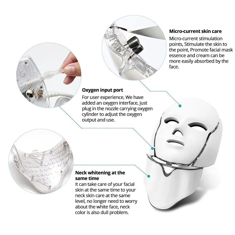 DIOZO светодиодный светильник для лица фотонный 7 цветов Маска красота омоложение