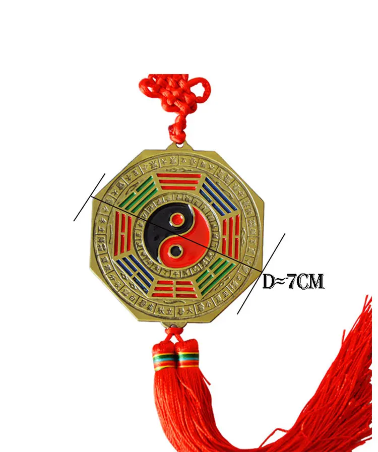 Счастливая китайского зодиака узел Feng Shui тайцзи Багуа фэншуй зеркало даосский талисман энергии декоративное украшение предмет интерьера 24 дроссель