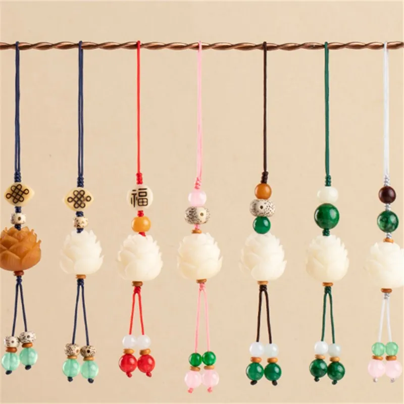 Новый буддийский брелок с резным лотосом Бодхи цветочным орнаментом