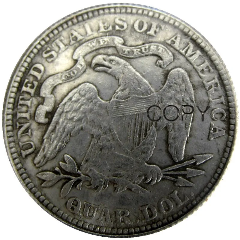 

US 1871 P/CC/S Seated Liberty Quater Dollar Silver Plated Copy Coin