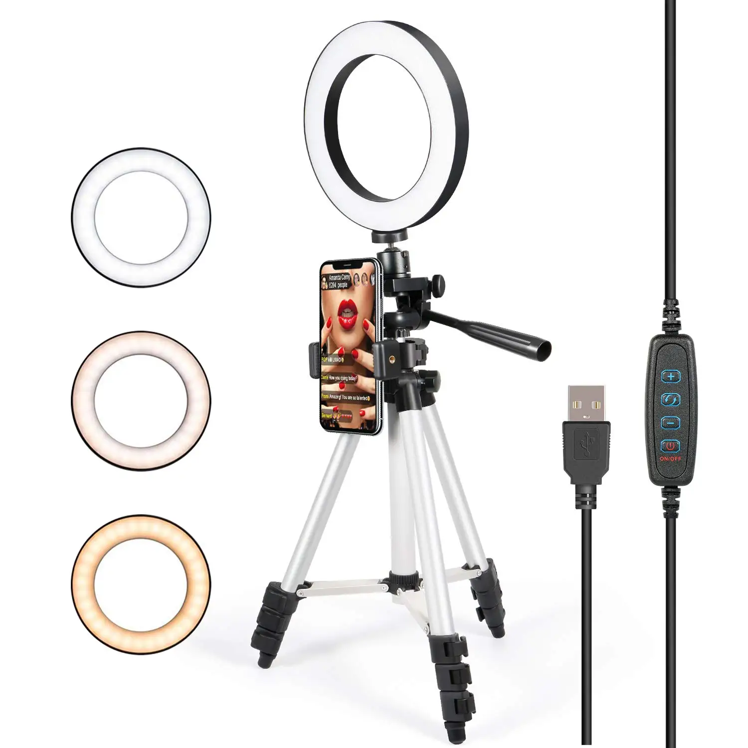 

Dimmable LED Selfie Ring Fill Light Phone Camera Led Ring Lamp With Tripod For Makeup Youtube VK Live Fill Light Tik Tok