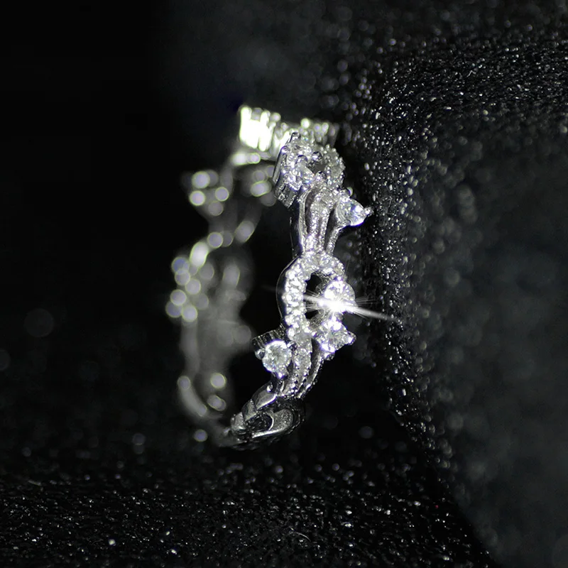 

Original solid real 925 Sterling Silver open adjustable Rings for Women Engagement wedding band eternity finger Jewelry r4430S