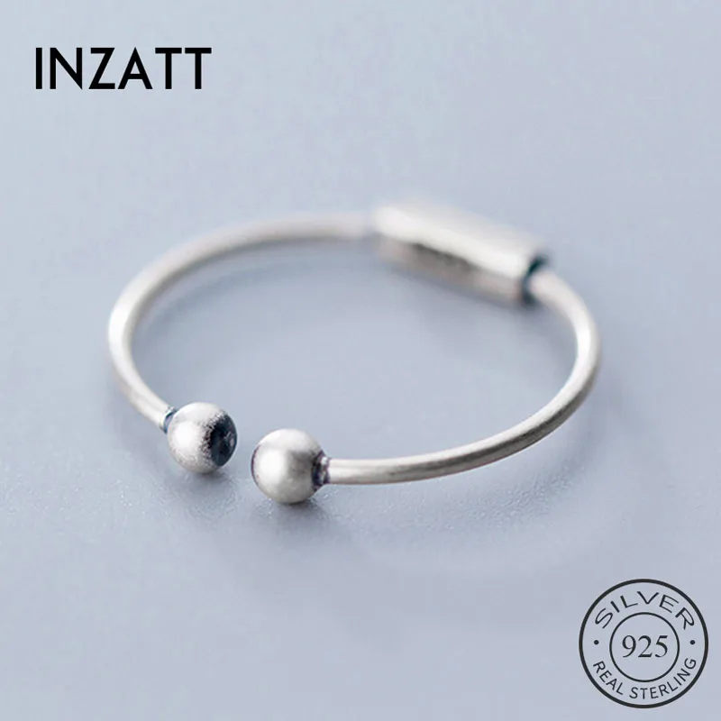 INZATT Настоящее серебро 925 проба геометрическое Винтажное кольцо для модных женщин ювелирные изделия панк минималистичные аксессуары подарок