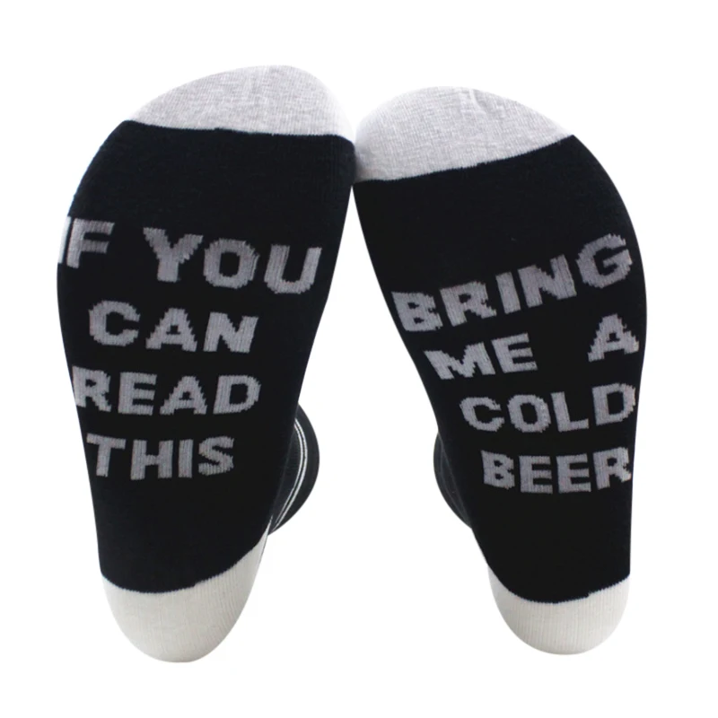 Зимние женские теплые хлопковые носки с буквенным принтом забавные подарки на