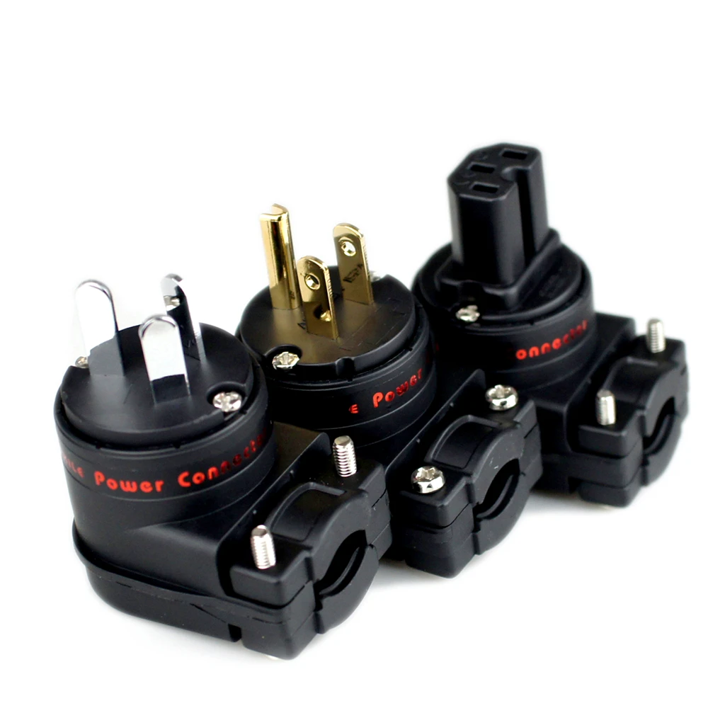 L-образная медная позолоченная или родиевая вилка стандарта США/ЕС/Австралии